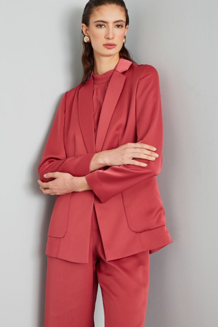 Blazer in envers satin - FRAGOLA - Fashion Market - 2
