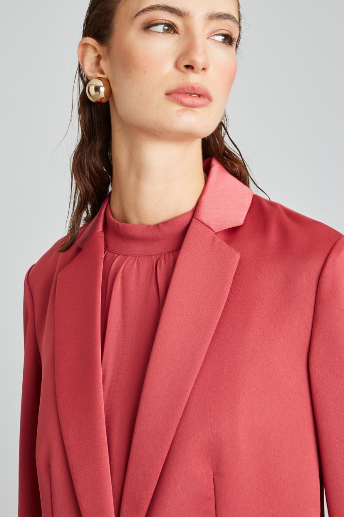 Blazer in envers satin - FRAGOLA - Fashion Market - 3