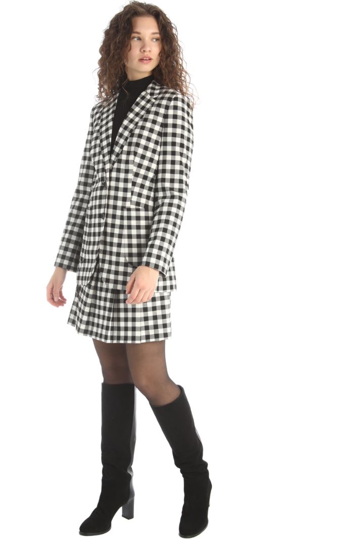 Blazer in viscosa - NERO BIANCO - Fashion Market