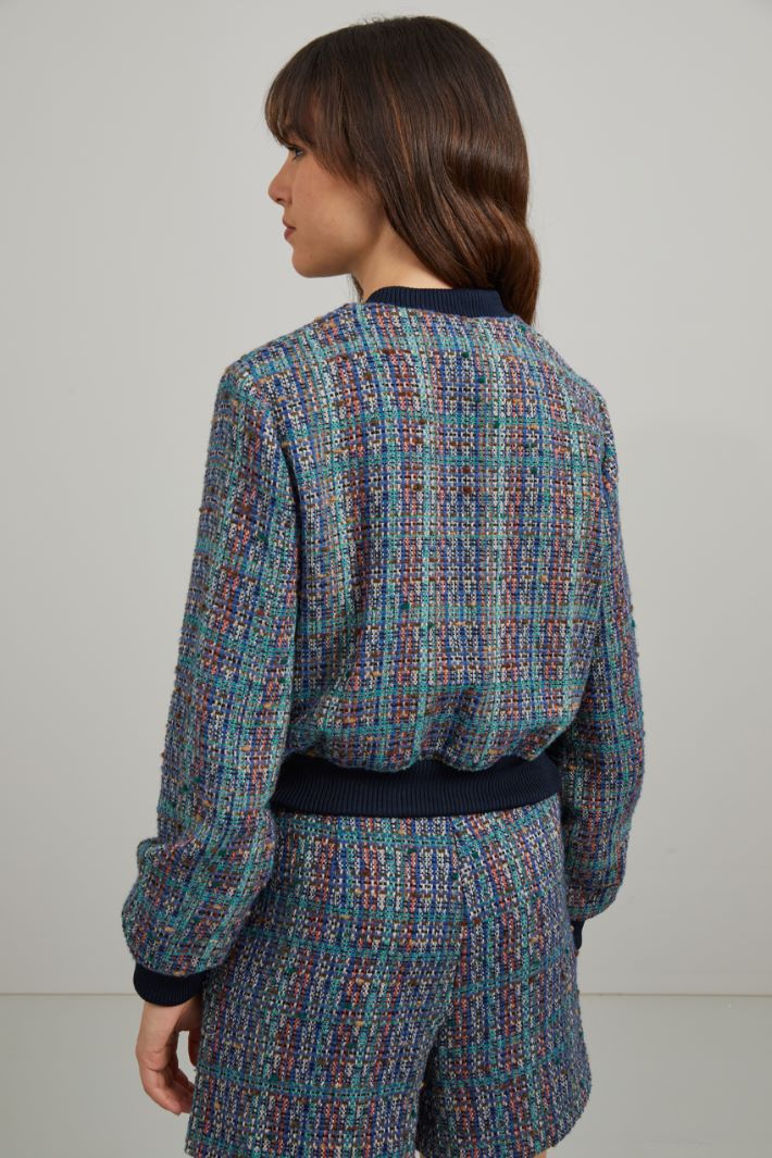 Giacca in tweed - BLU VERDE ARANCIONE - Fashion Market - 4