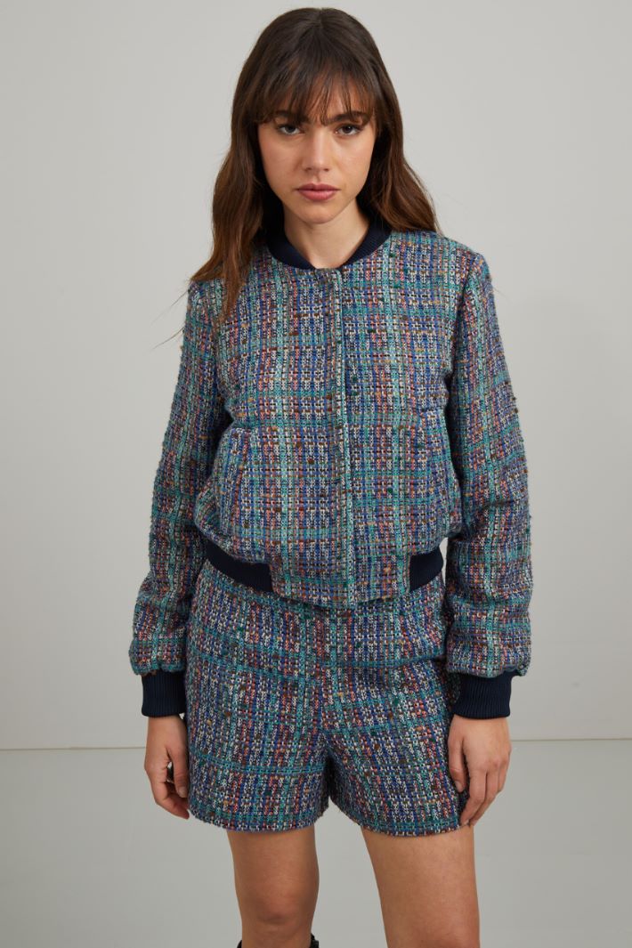 Giacca in tweed - BLU VERDE ARANCIONE - Fashion Market - 2