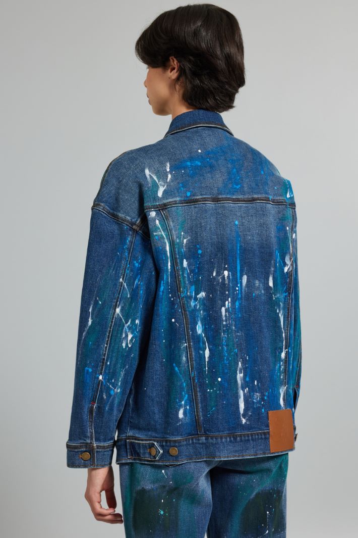 Giacca in denim dipinto - BLU DENIM - Fashion Market - 4