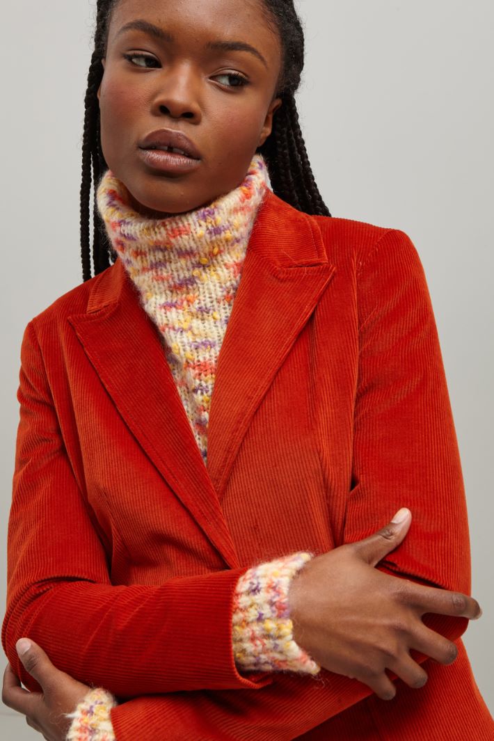 Blazer in velluto a coste  - RUGGINE - Fashion Market - 3