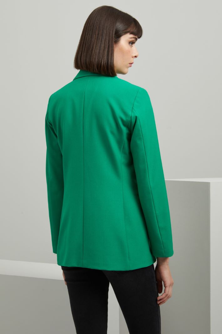 Blazer doppiopetto in viscosa - VERDE  - Fashion Market - 4