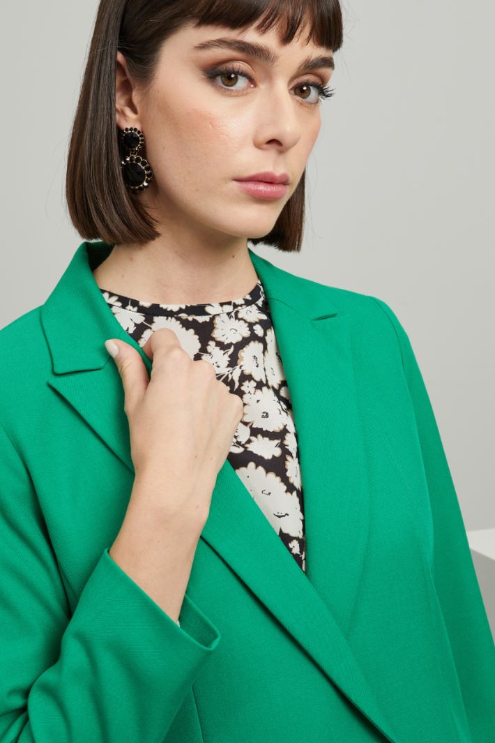 Blazer doppiopetto in viscosa - VERDE  - Fashion Market - 3