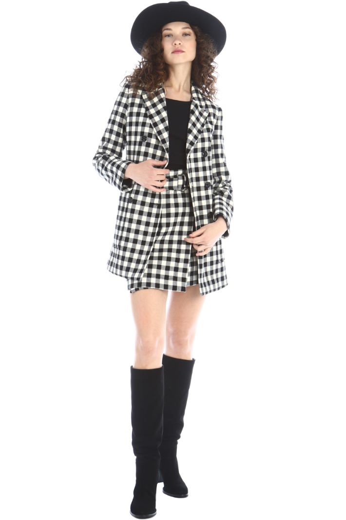 Blazer di cotone - BIANCO NERO - Fashion Market