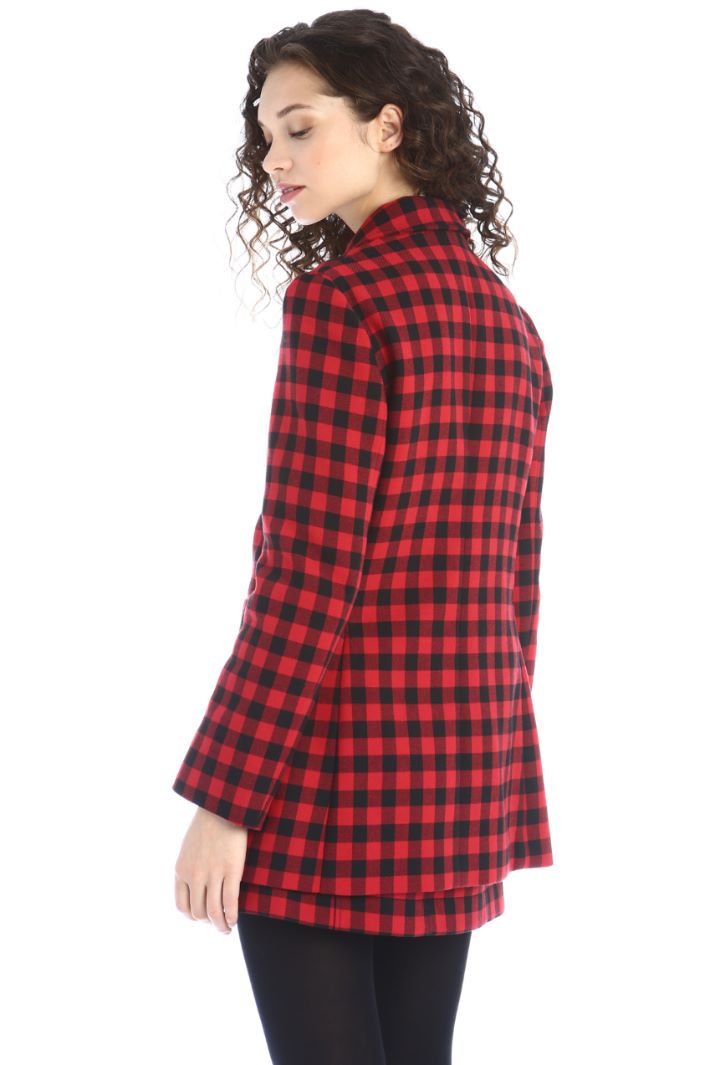 Blazer di cotone - ROSSO NERO - Fashion Market - 4