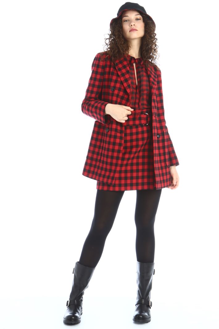 Blazer di cotone - ROSSO NERO - Fashion Market