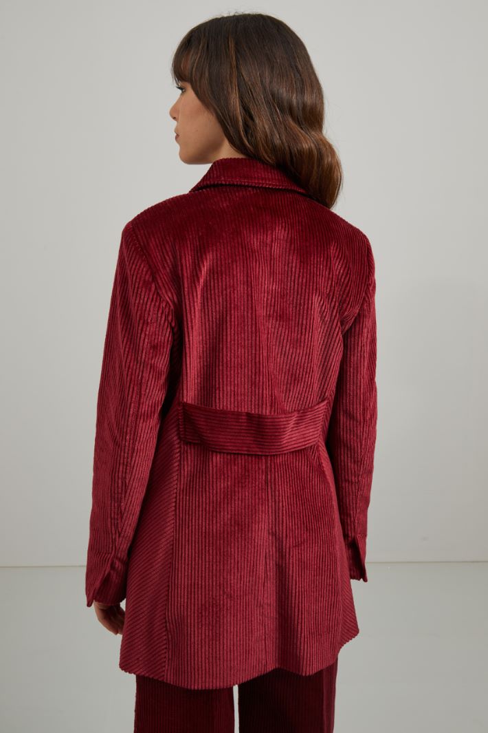 Cappotto in velluto - BORDEAUX - Fashion Market - 4