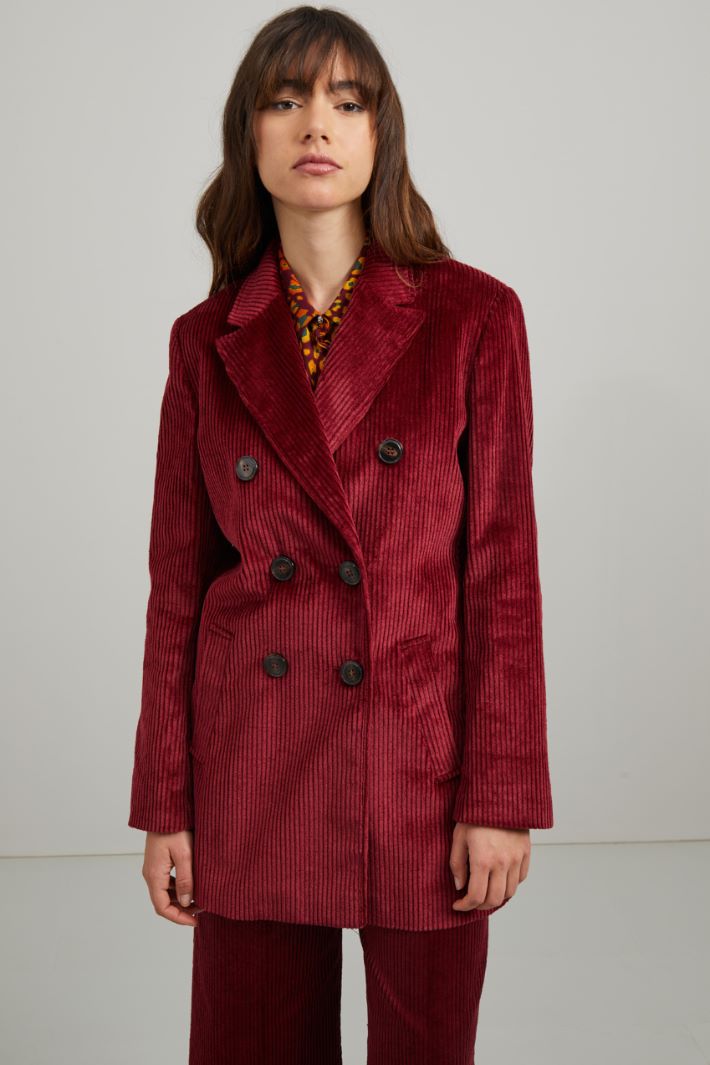 Cappotto in velluto - BORDEAUX - Fashion Market - 2