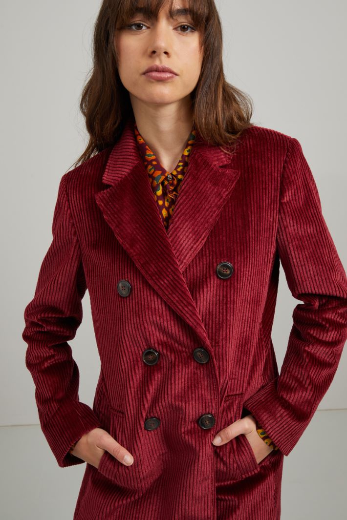 Cappotto in velluto - BORDEAUX - Fashion Market - 3