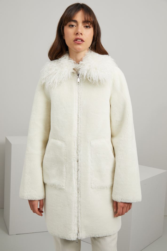 Giaccone in similpelle - BIANCO LATTE - Fashion Market - 3
