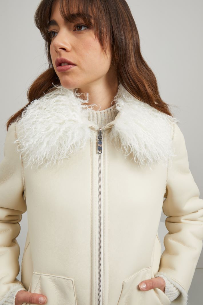 Giaccone in similpelle - BIANCO LATTE - Fashion Market - 4