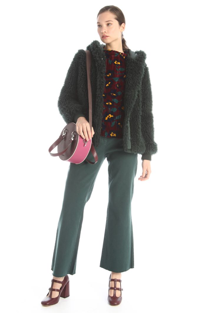 Cappotto effetto peluche - VERDE SCURO - Fashion Market - 3