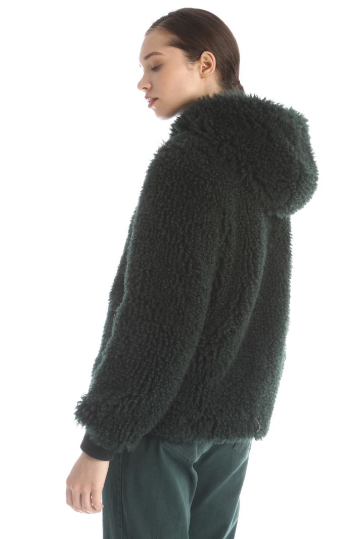 Cappotto effetto peluche - VERDE SCURO - Fashion Market - 2
