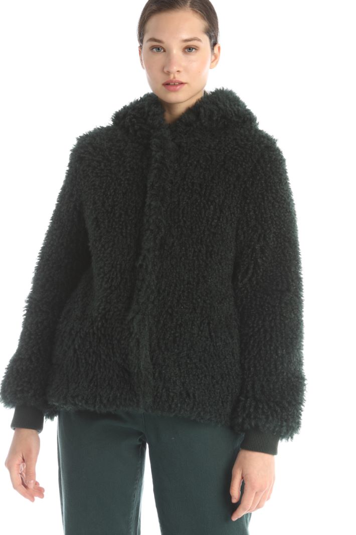 Cappotto effetto peluche - VERDE SCURO - Fashion Market