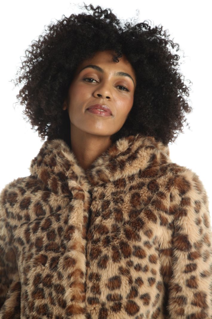 Giacca in similpelliccia - BEIGE MARRONE - Fashion Market - 3