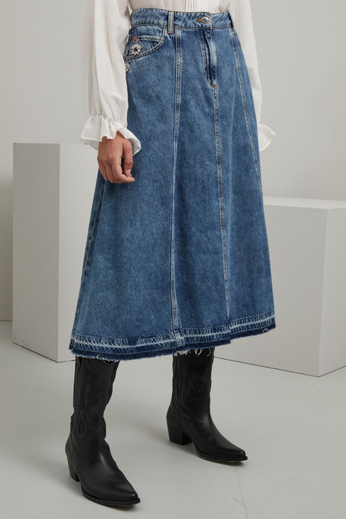 Gonna lunga in denim - BLU DENIM - Fashion Market - 2