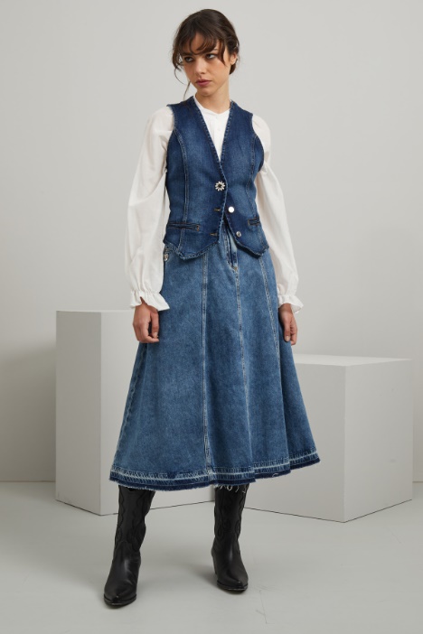 Gonna lunga in denim - Fashion Market