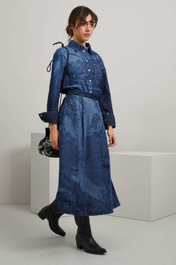 Gonna in denim - BLU DENIM - Fashion Market