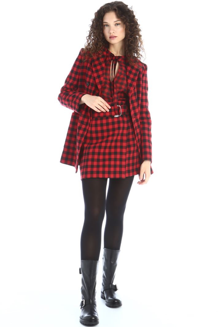 Minigonna a portafoglio - ROSSO NERO - Fashion Market