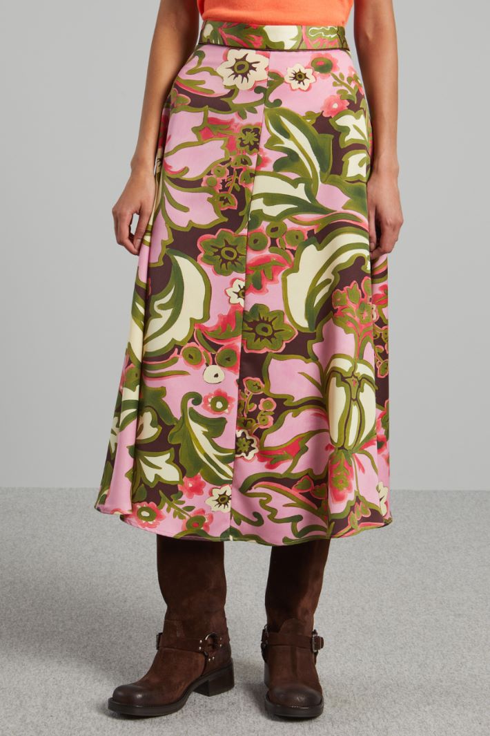 Gonna floreale  - VERDE ROSA - Fashion Market - 2