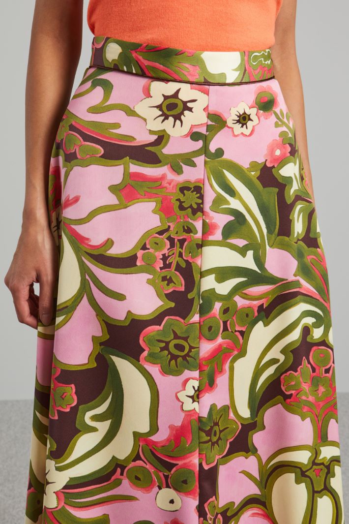 Gonna floreale  - VERDE ROSA - Fashion Market - 3