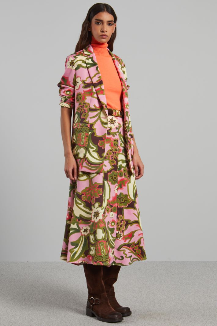 Gonna floreale  - VERDE ROSA - Fashion Market