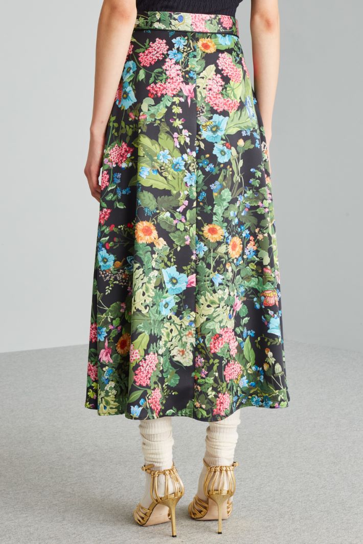 Gonna floreale  - NERO VERDE - Fashion Market - 4