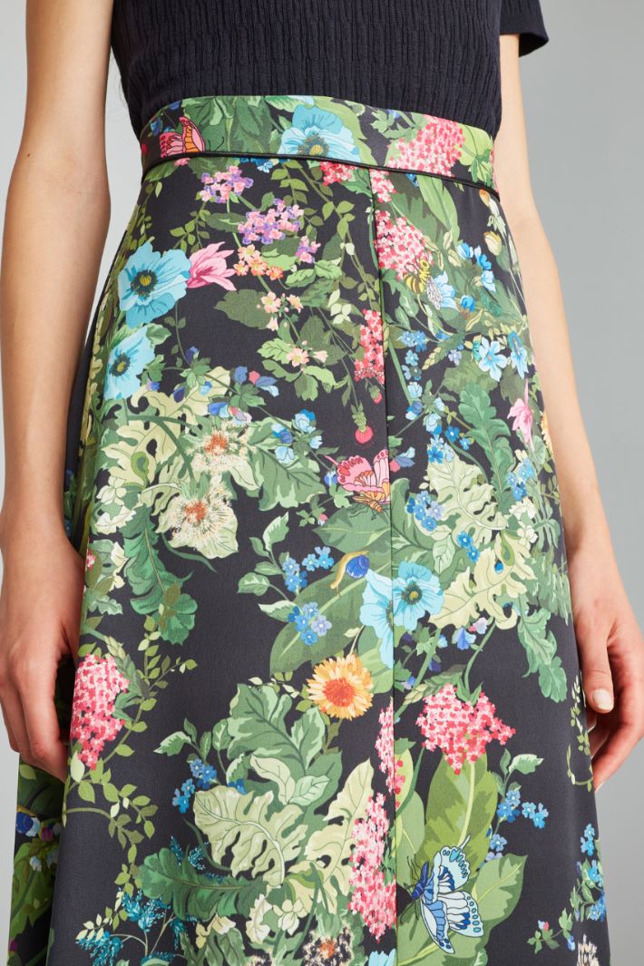 Gonna floreale  - NERO VERDE - Fashion Market - 3