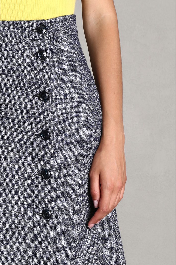 Gonna svasata con bottoni - BLU BEIGE - Fashion Market - 4