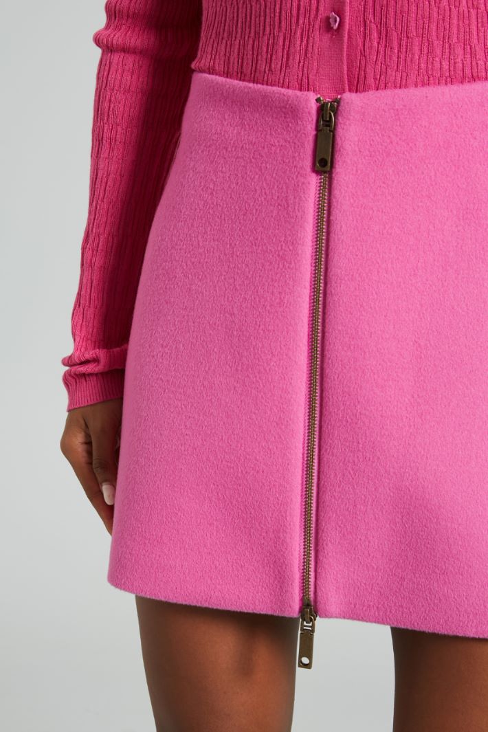 Gonna corta in panno di lana - FUCSIA - Fashion Market - 3
