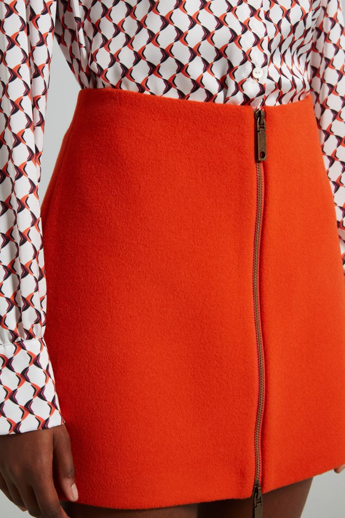 Gonna corta in panno di lana - ARANCIONE ZUCCA - Fashion Market - 3