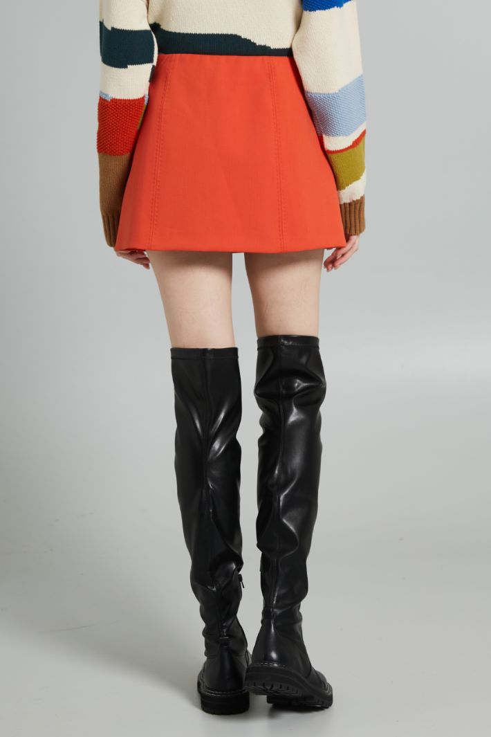 Minigonna in tela doppia - ARANCIONE - Fashion Market - 4