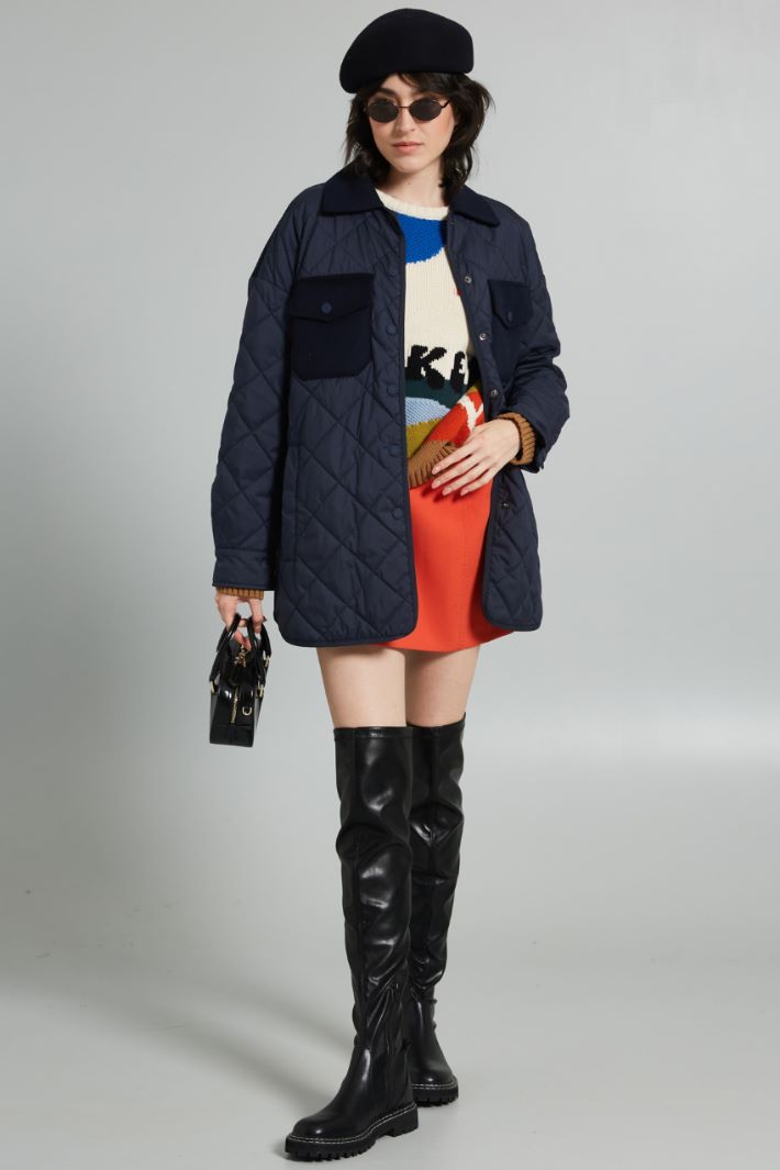 Minigonna in tela doppia - ARANCIONE - Fashion Market