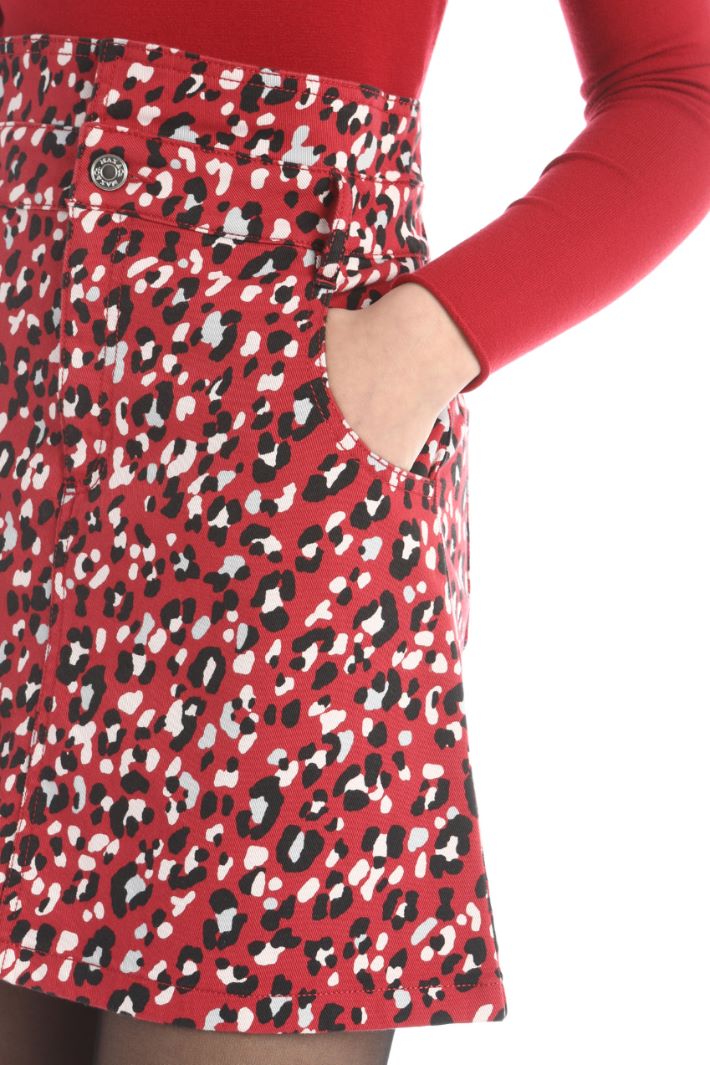 Minigonna a vita alta - ROSSO - Fashion Market - 3