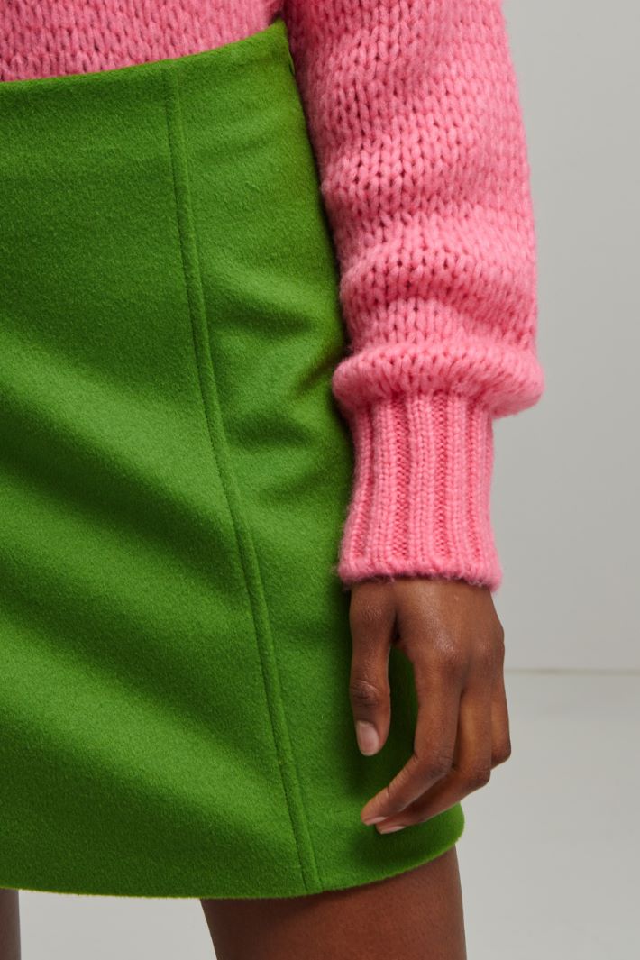 Minigonna in lana  - VERDE - Fashion Market - 3
