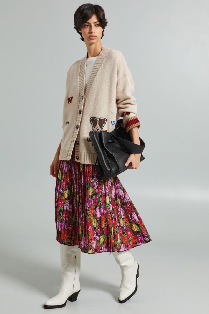 Gonna con baschina a contrasto - VIOLA ROSA GIALLO - Fashion Market