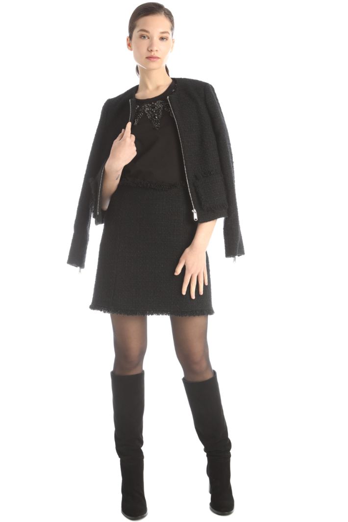 Minigonna in stuoia lamè - NERO - Fashion Market