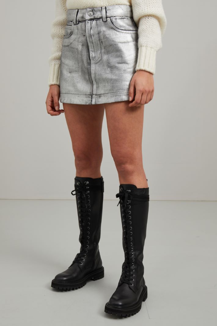Minigonna in denim  - ARGENTO - Fashion Market - 2