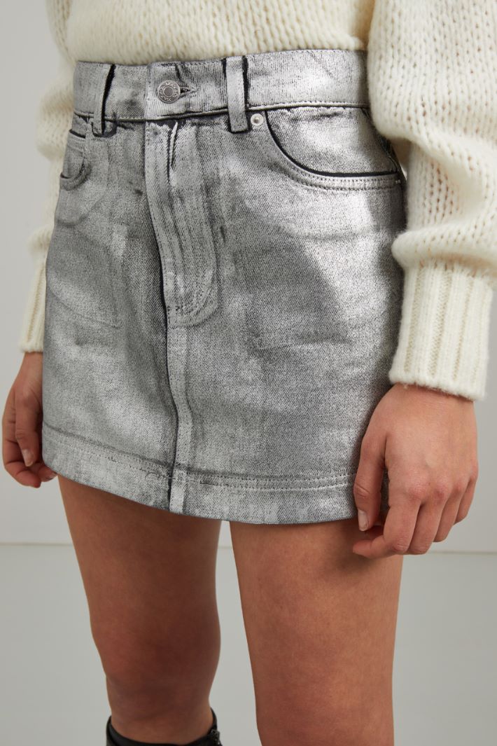 Minigonna in denim  - ARGENTO - Fashion Market - 3