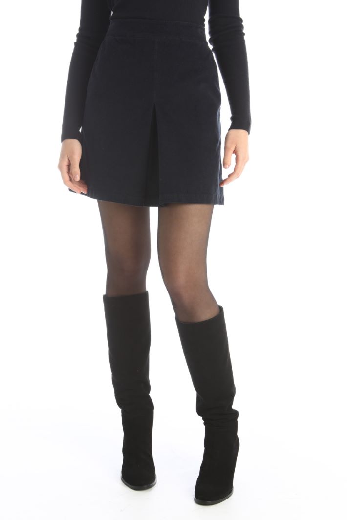 Minigonna in velluto a coste - BLU NOTTE - Fashion Market - 4