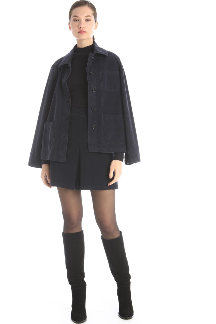 Minigonna in velluto a coste - BLU NOTTE - Fashion Market