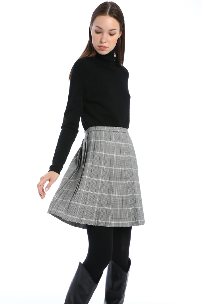 Gonna a pieghe - NERO BIANCO TABACCO - Fashion Market - 3