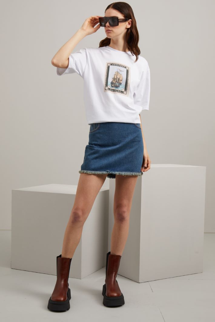 Minigonna in denim - AZZURRO DENIM - Fashion Market