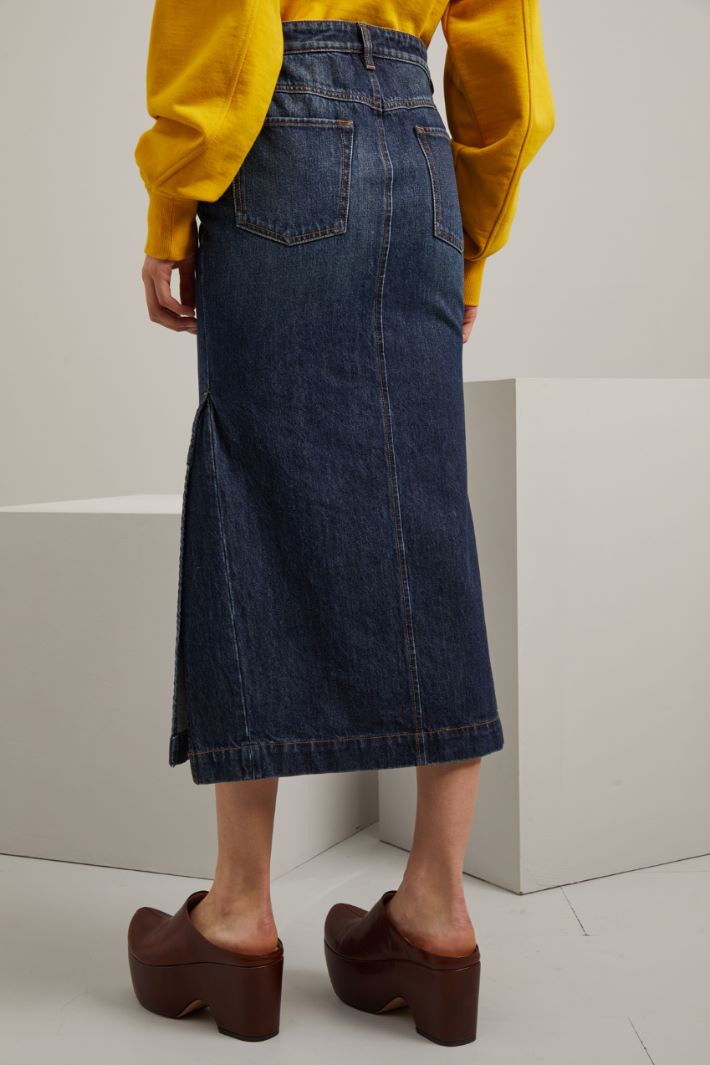 Gonna svasata in denim  - BLU DENIM - Fashion Market - 4