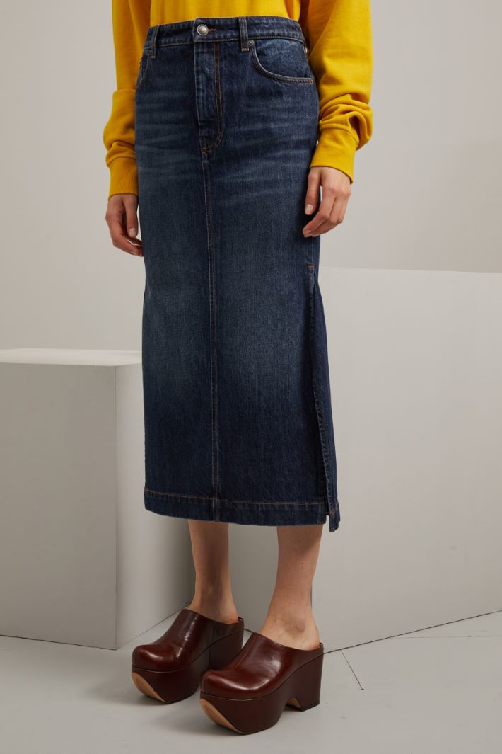 Gonna svasata in denim  - BLU DENIM - Fashion Market - 2