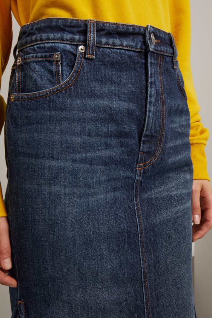 Gonna svasata in denim  - BLU DENIM - Fashion Market - 3