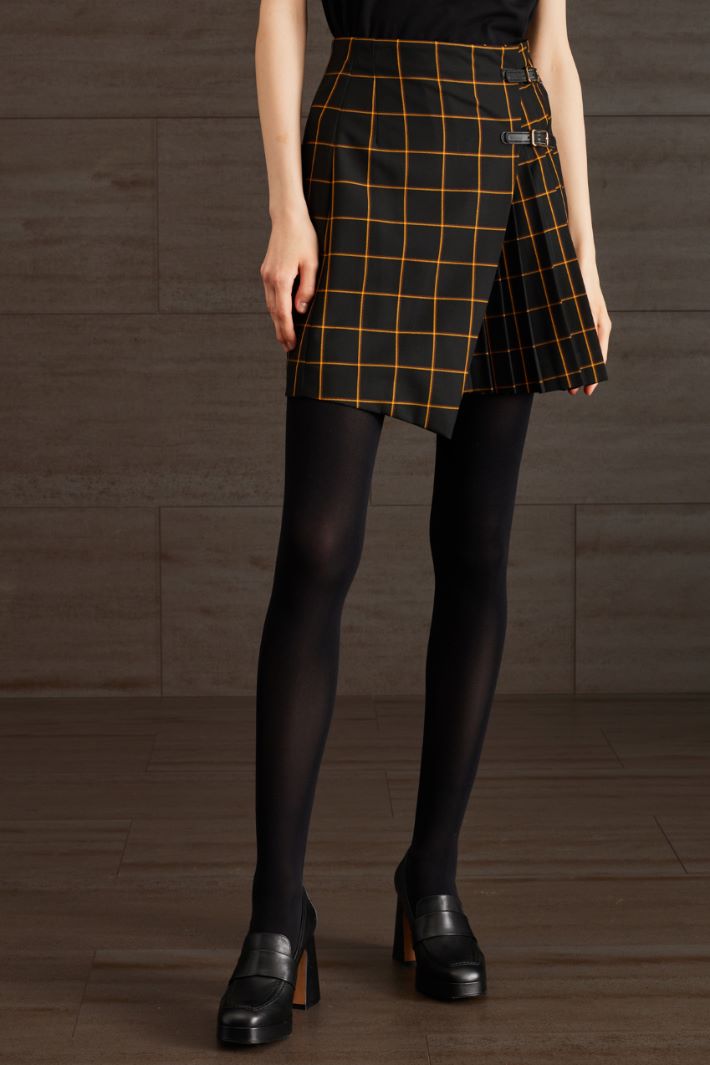 Gonna corta a portafoglio - NERO GIALLO MARRONE - Fashion Market - 2
