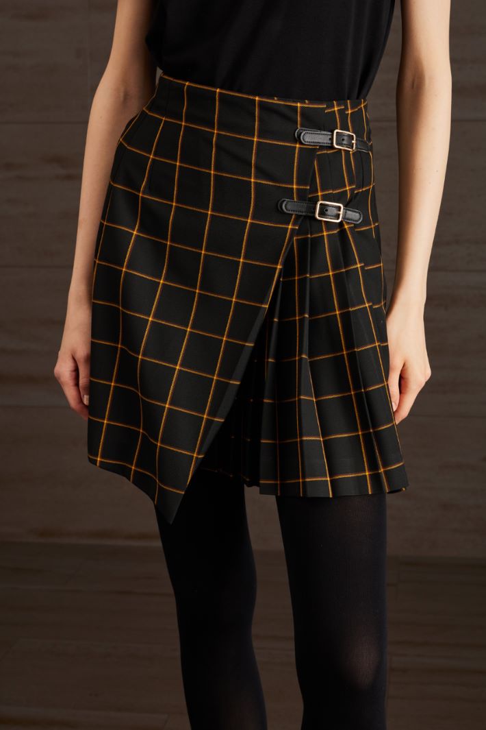 Gonna corta a portafoglio - NERO GIALLO MARRONE - Fashion Market - 3